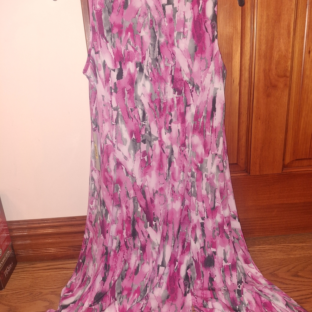 TanJay Pink and Gray Maxi Dress